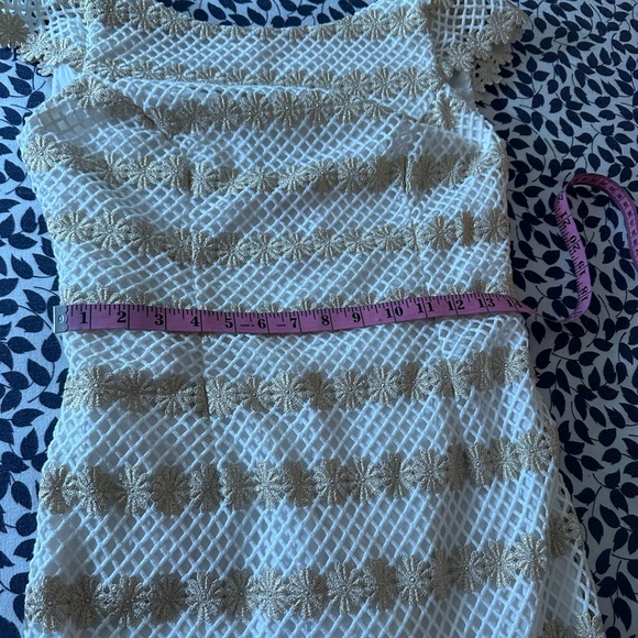 Lilly Pulitzer Barbara Two Toned Gold Metallic Lotty Daisy Floral Dress NWOT 4 - Picture 15 of 16